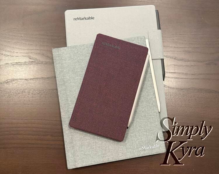 Stacked view of all three reMarkable devices stacked showing the cover for each.