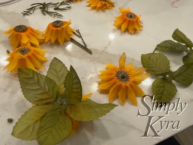 Closeup of the process some with leaves. 