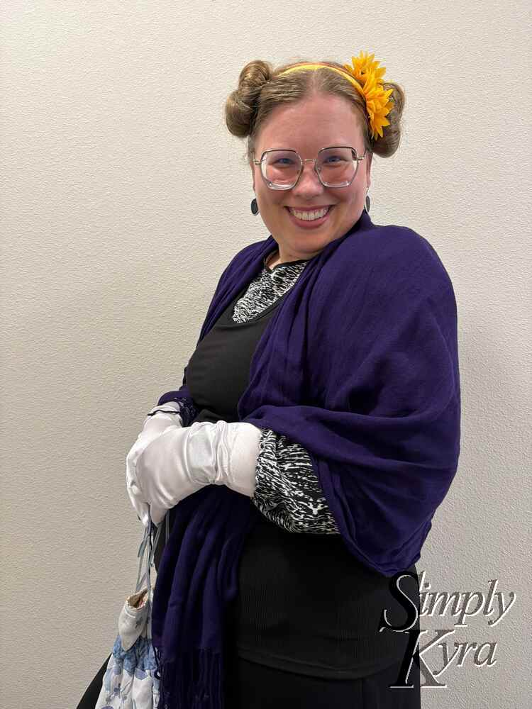 Grinning at the camera showing a closeup of my upper half.