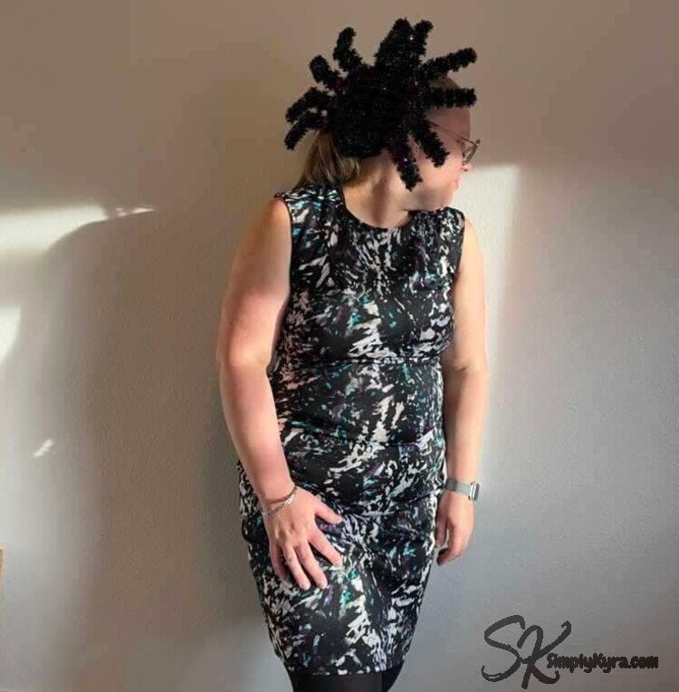 Forward shot showing the spider with my head to the side. 