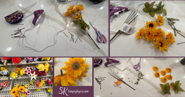 Collage of the flower process. 