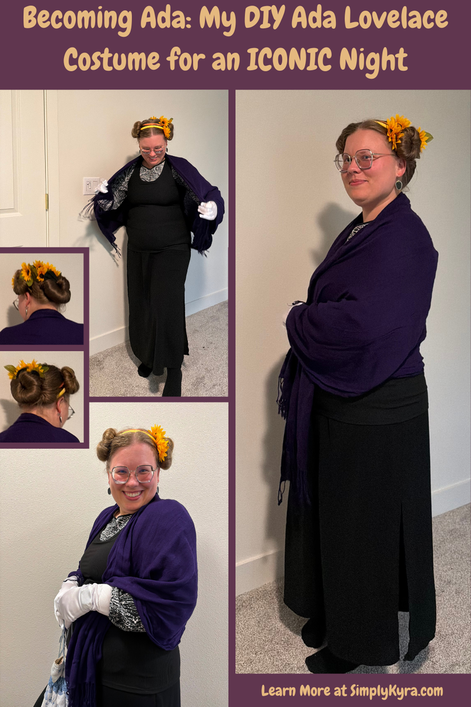 Pinterest geared image showing my post title, images from below, and my main URL.