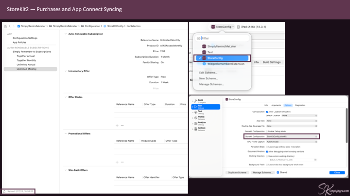When using subscriptions the config file is handy. Here you can see the sync button along with the schema place to add the config to the build.