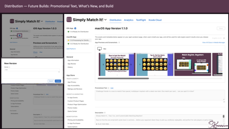Future updates save all the previous information so if you don't want to change it it's only the promotional text, what's new (new to future builds), and the build itself. 