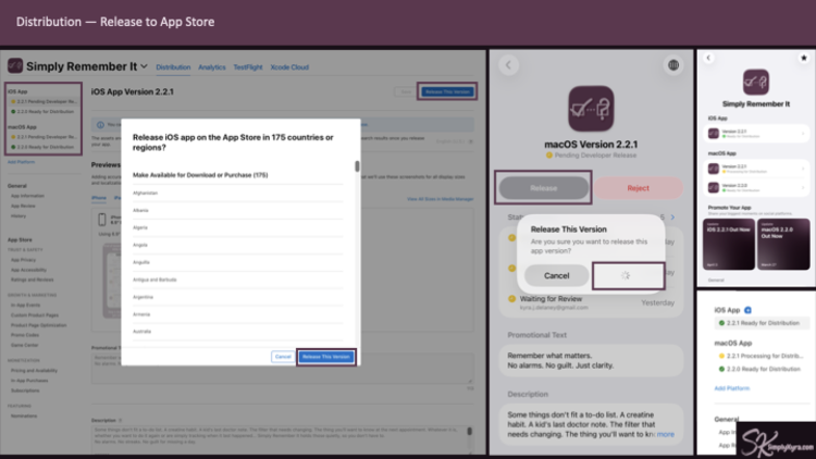 Image shows the approved builds on website and phone with the release button and way shown. 