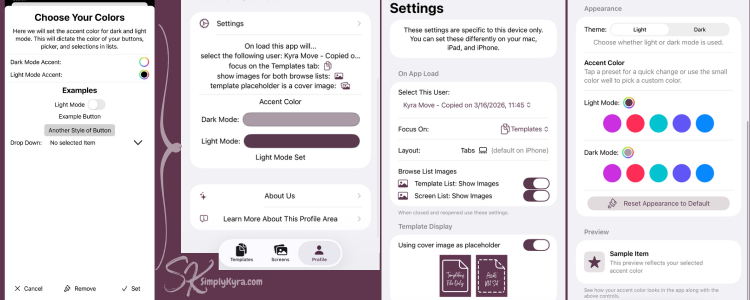 One screenshot on the left showing the pre-published way and four on the right showing how it now looks.