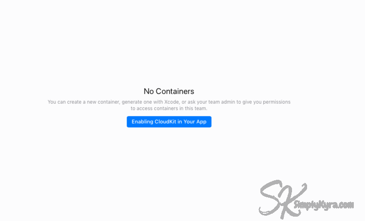 Image shows the No Containers empty state.