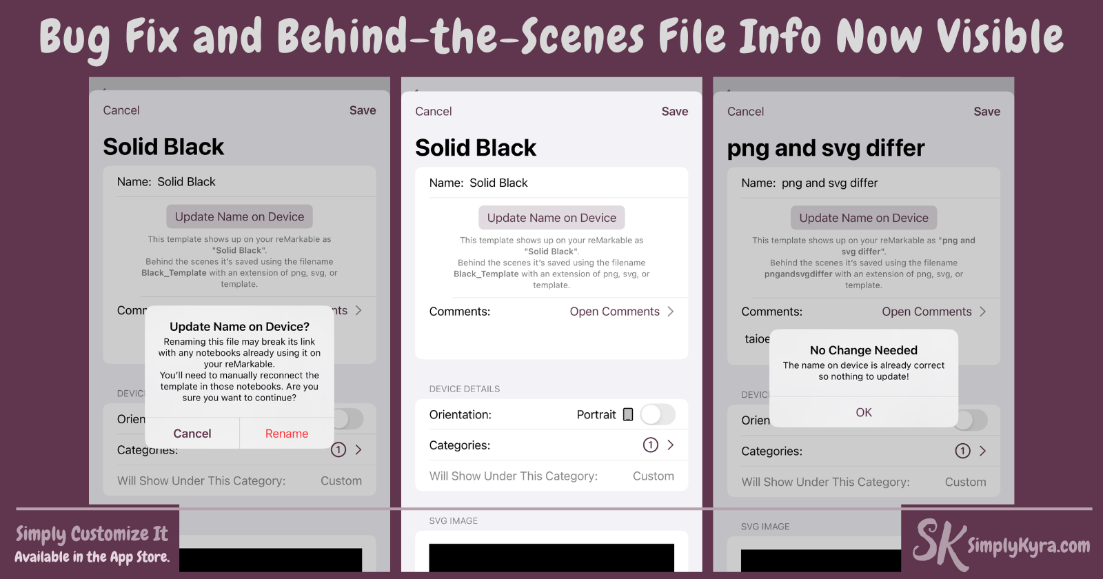 Simply Customize It: Rename Fix and Clearer File Info