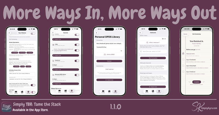 Simply TBR 1.1.0: More Ways In, More Ways Out