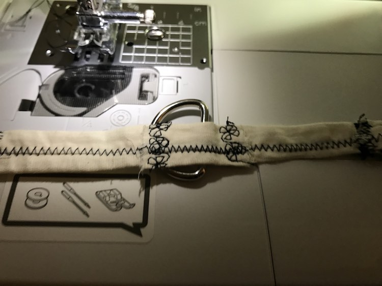 D ring all sewn on. I attached it to the center of the collar so it would be coming out of the back if the buckle was on the front of the stuffed animal.