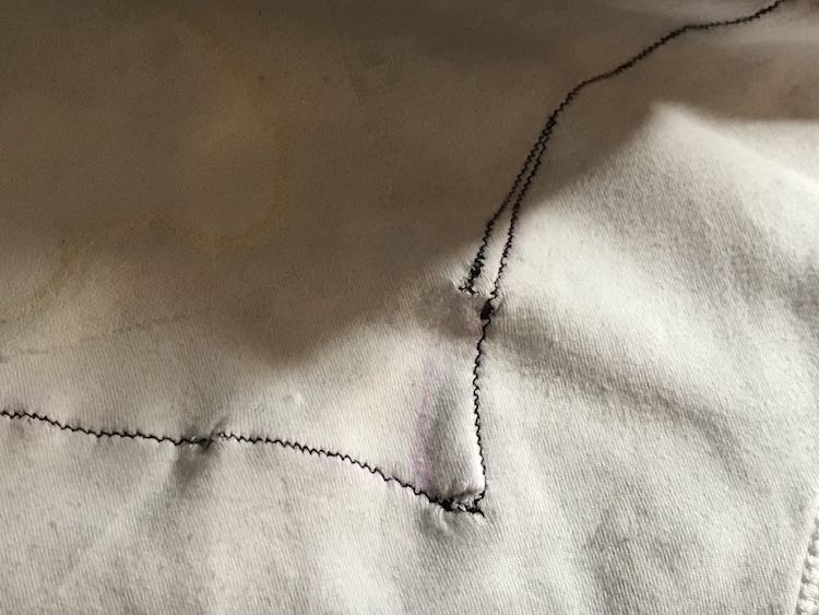 Location of first 'attack' by my sewing machine.