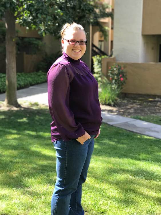 Front side view of the Brielle blouse.