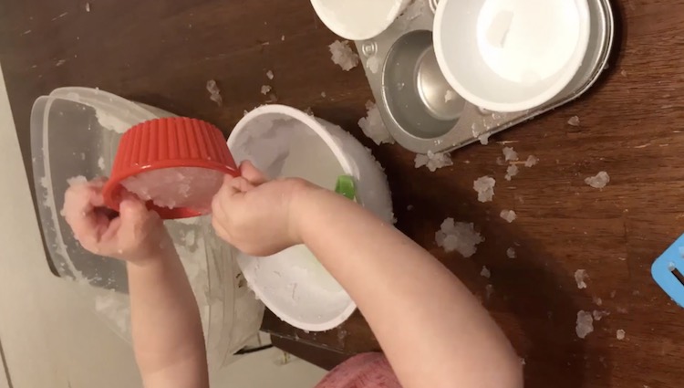 'Baking' with 'snow'.