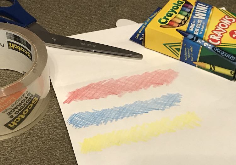 I took a piece of paper and created all three primary colors across the paper.