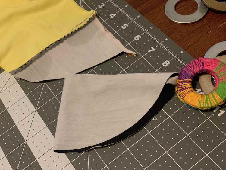 After cutting the front of the camisole out I ended up having two small pieces left.