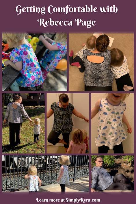 It’s time to get comfortable with Rebecca Page’s sewing patterns! For the ‘Rebecca Page Comfy Town Blog Tour’ I wanted to share with you the extremely comfortable Pippa Pants and paired them with both the Olivia and the St. Tropez Swing tops. So comfortable at home while also being refined enough to leave the house in.