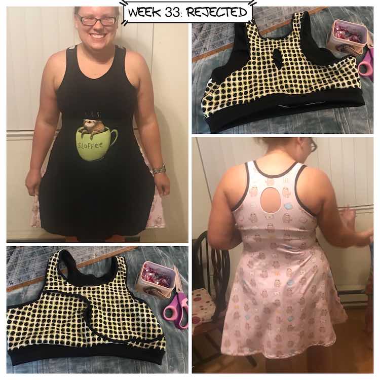 View of the wearable muslin and hacked nightgown for week 33.