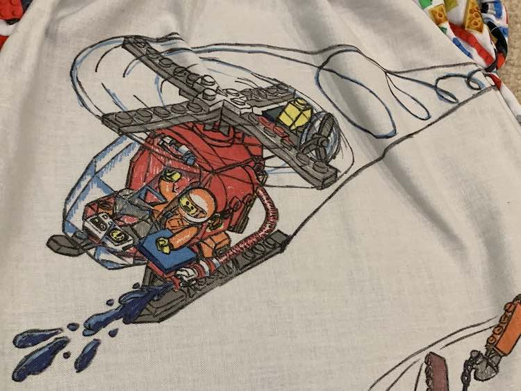 Closeup of the helicopter.