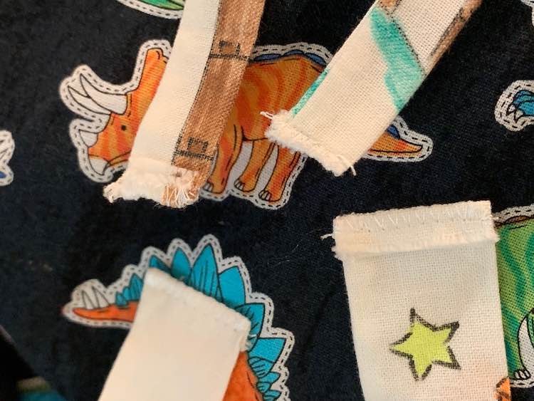 Finished end of the straps.