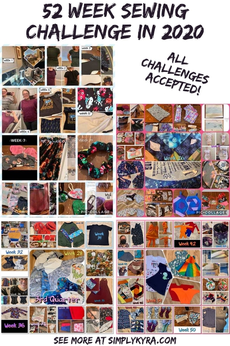 Pinterest image showing my blog's title, the text "All challenges accepted!", my main URL, and all four quarterly collages.