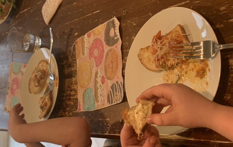 Kids eating from their plate