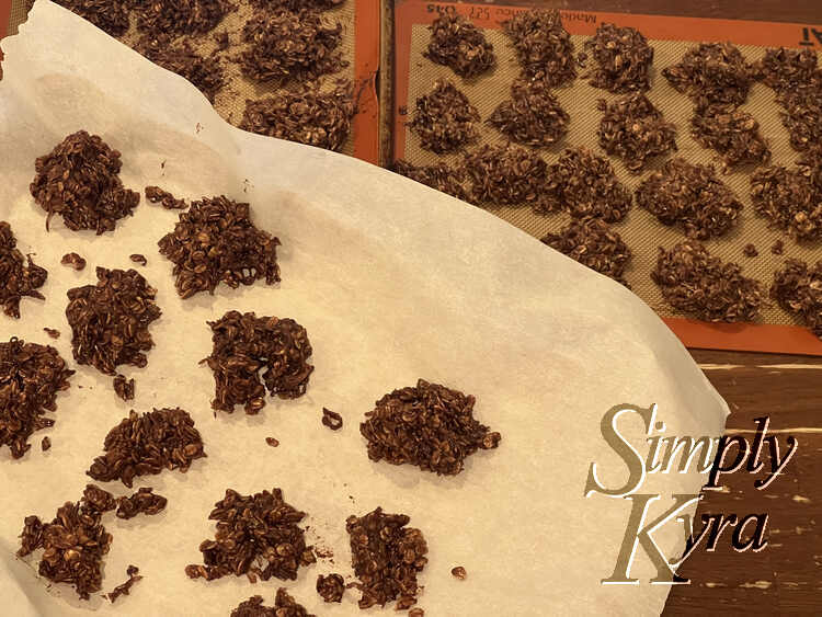 Image shows All the cookies once they were hardened on the Silpat or parchment lined cookie sheets.