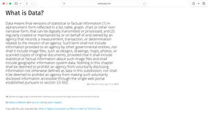 Screenshot of the What is Data? website