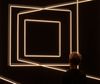 Person looking at vertical and horizontal lights