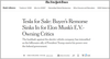 Screenshot of NY Times article about "Buyer's Remorse" among Tesla owners