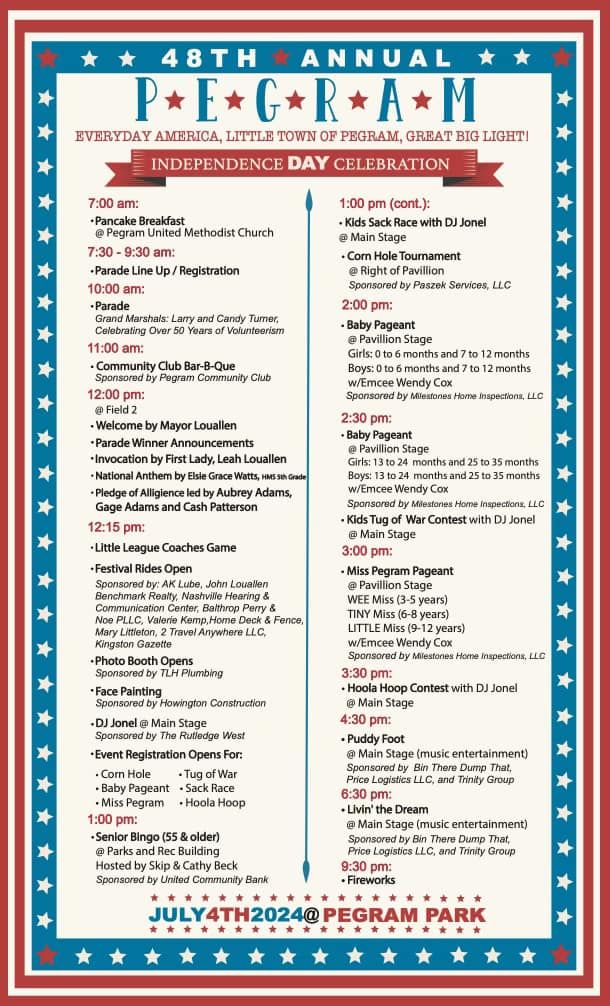 How to celebrate July 4th in Pegram