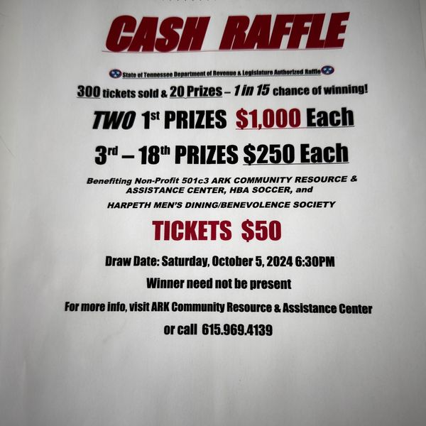 Annual cash raffle tickets now on sale