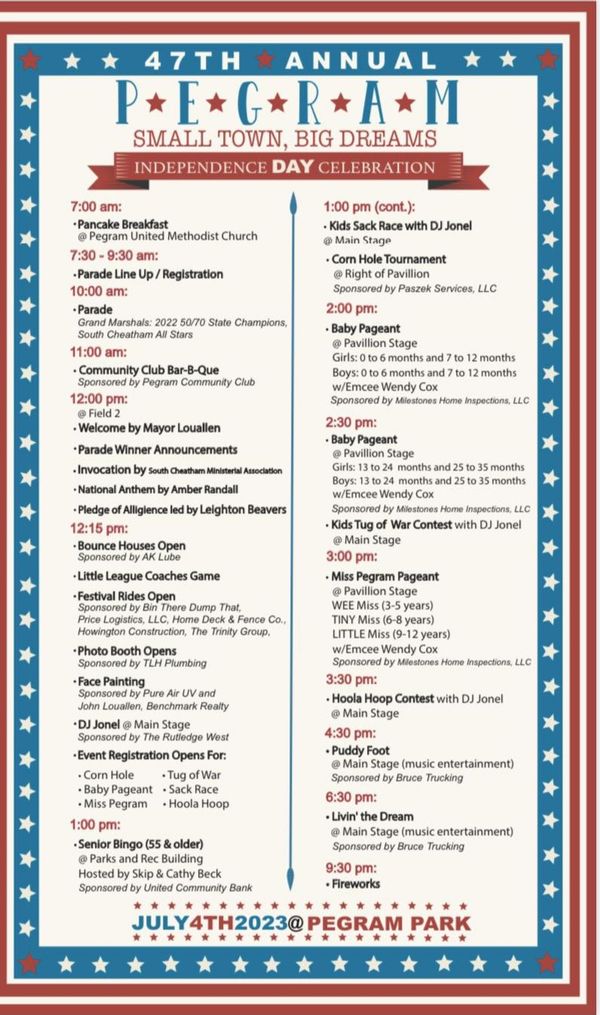 Pegram’s 47th annual Independence Day Celebration