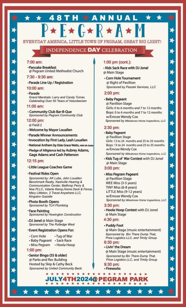 How to celebrate July 4th in Pegram