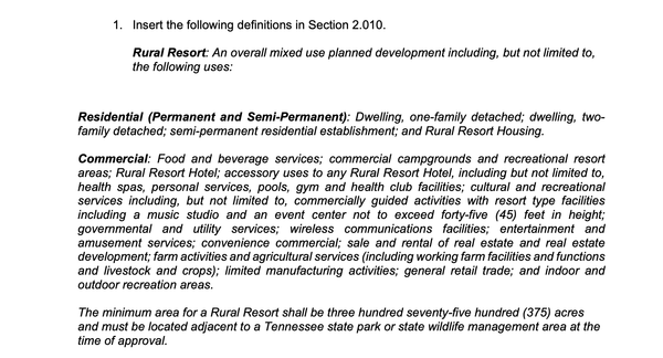 Planning Commission rejects rural resort zoning amendment, leaves door open for revisions