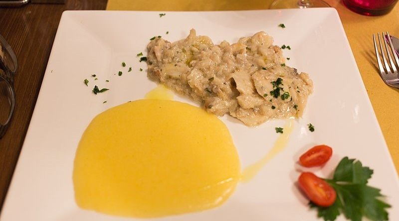Stockfish dish prepared by chef