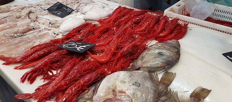 Carabineros Shrimps in Market