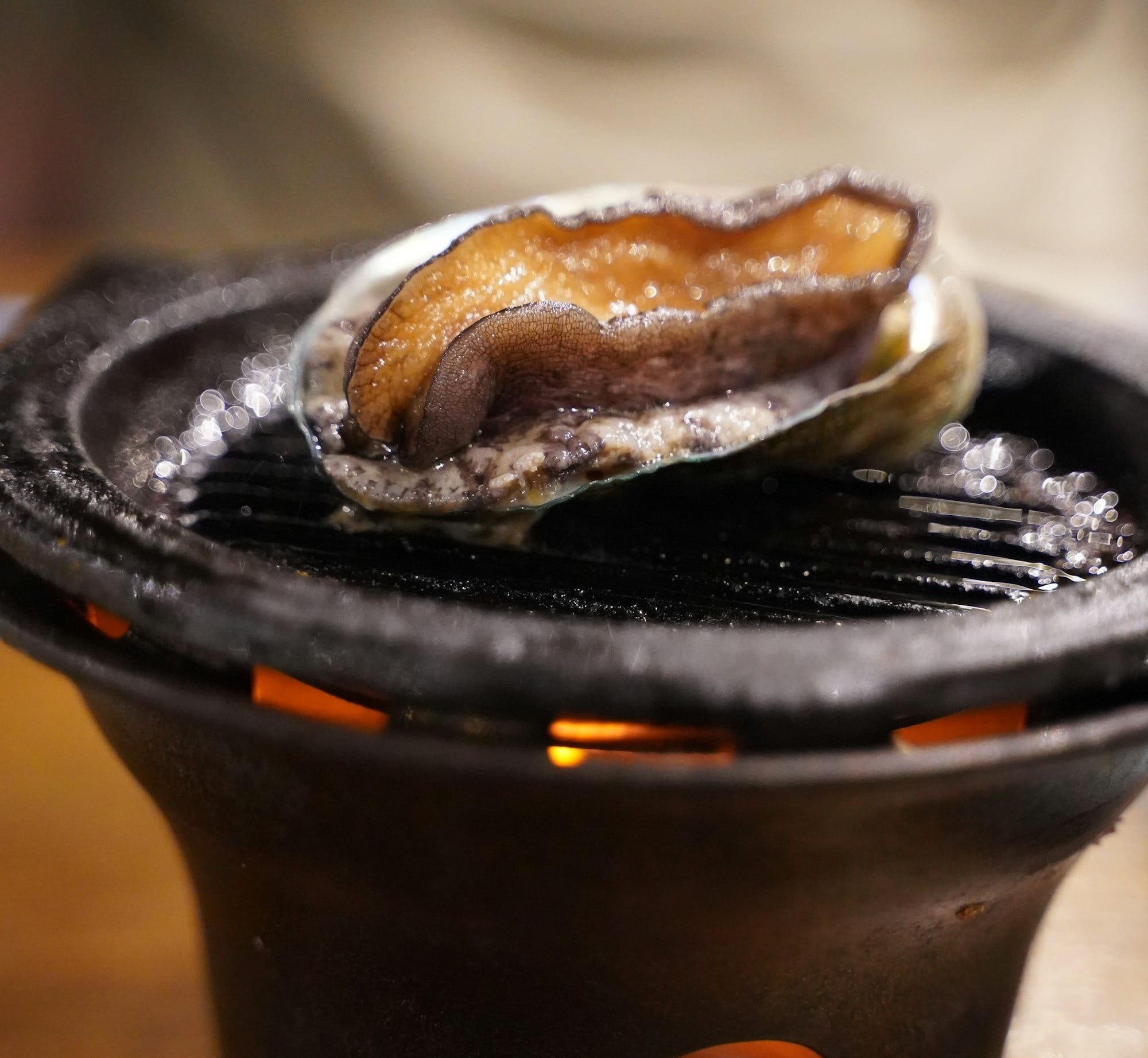 A grill with some food on top of it