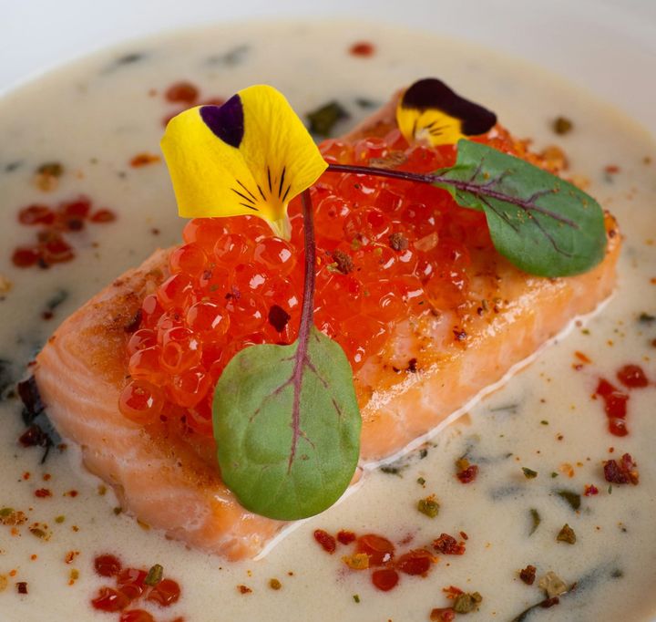 Ikura Roe on top of Salmon 