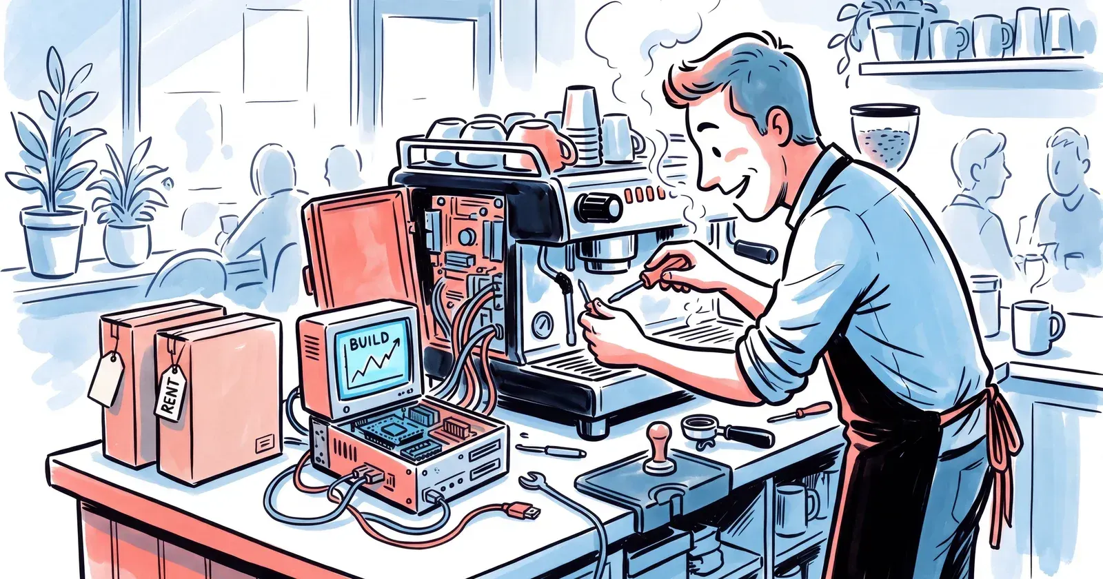 Coase's Coffee — editorial illustration