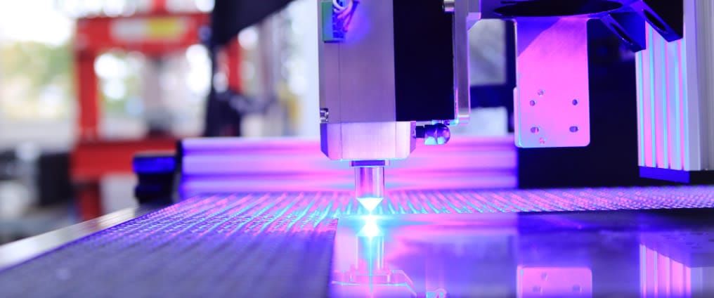 A close up image of the bed of a 3D printer in use