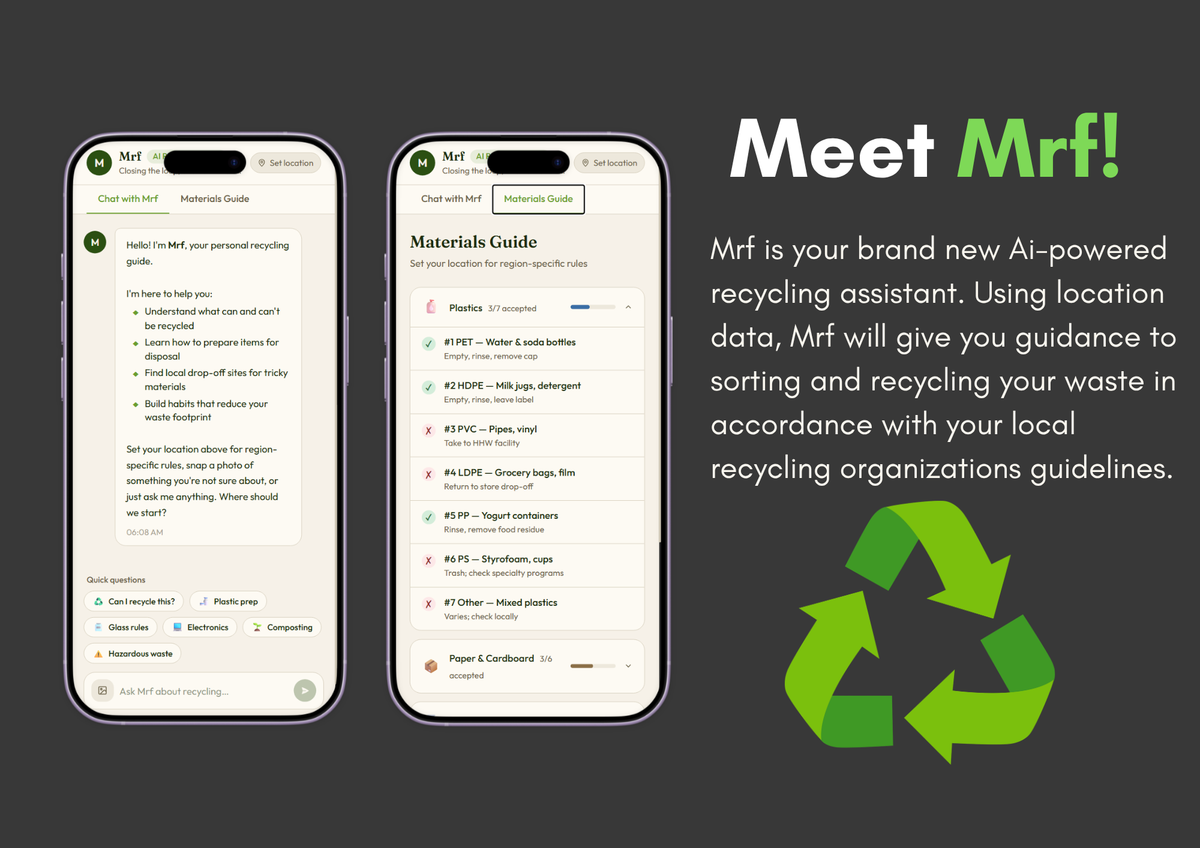 Mrf, the Ai-powered recycling assistant.