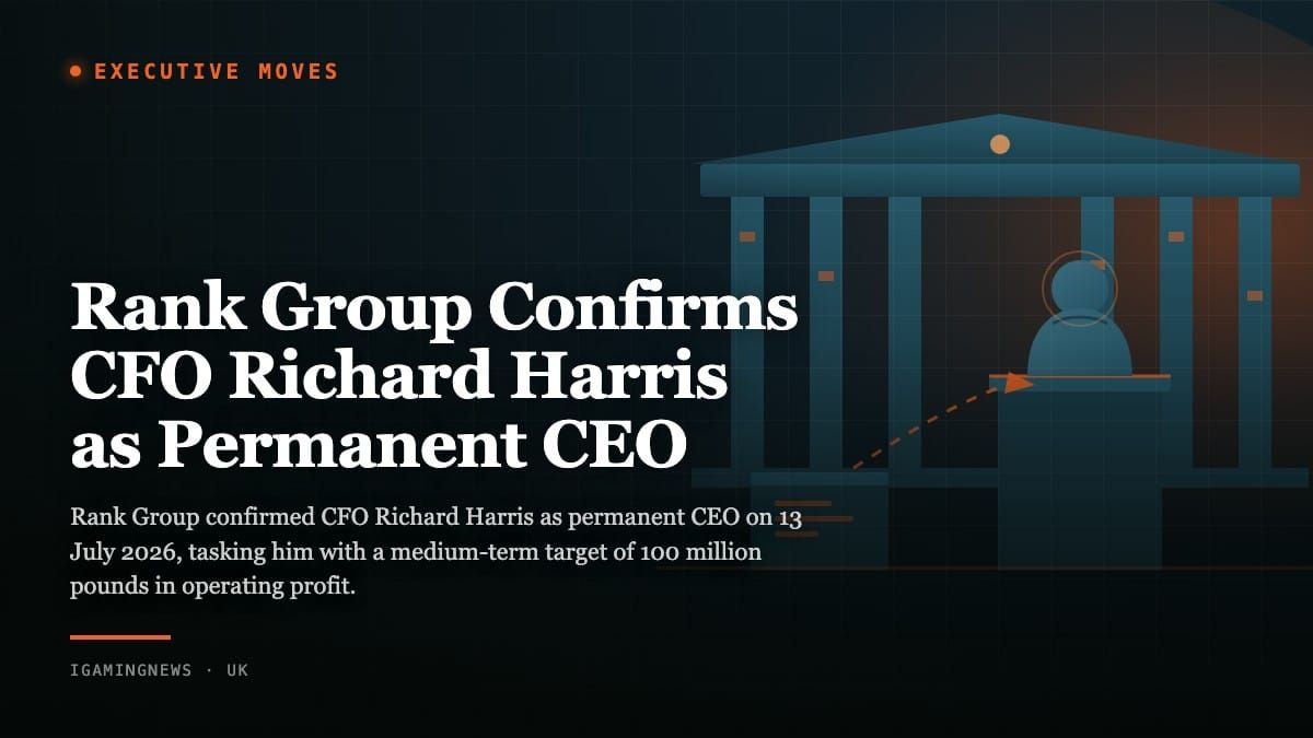 Rank Group Confirms CFO Richard Harris as Permanent CEO