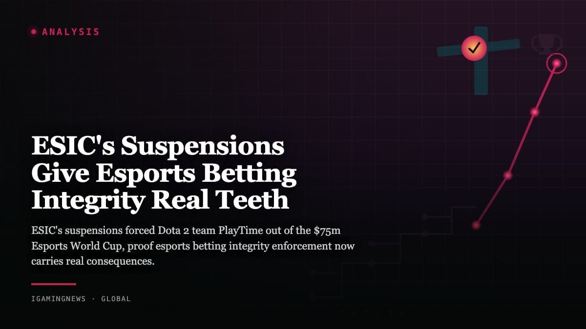 ESIC's Suspensions Give Esports Betting Integrity Real Teeth
