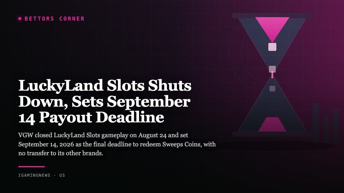 LuckyLand Slots Shuts Down, Sets September 14 Payout Deadline
