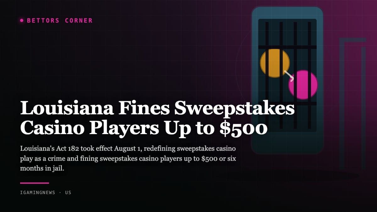 Louisiana Fines Sweepstakes Casino Players Up to $500