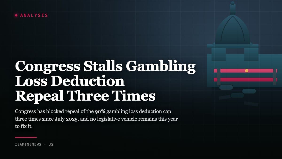 Congress Stalls Gambling Loss Deduction Repeal Three Times