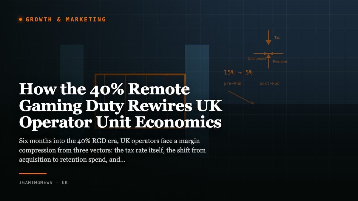 How the 40% Remote Gaming Duty Rewires UK Operator Unit Economics