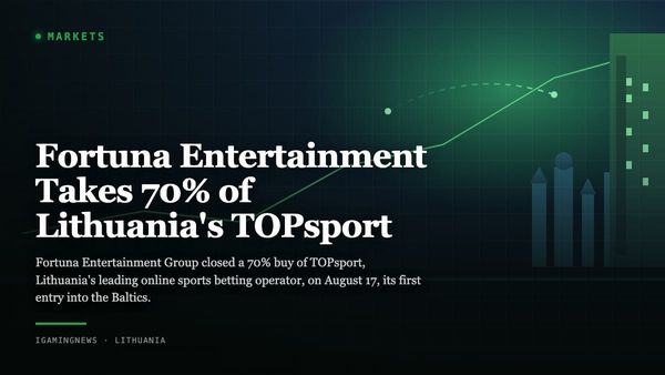 Fortuna Entertainment Takes 70% of Lithuania's TOPsport