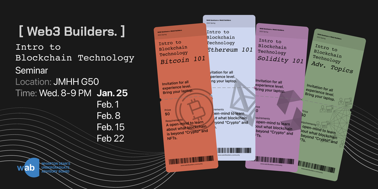 [W3B] Reminder: Intro to Blockchain Technology Seminar TONIGHT