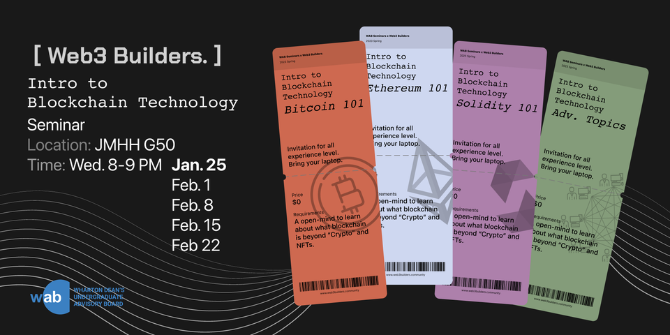 [W3B] Reminder: Intro to Blockchain Technology Seminar TONIGHT